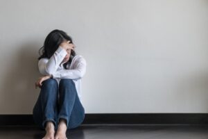 Woman suffering from anxiety.